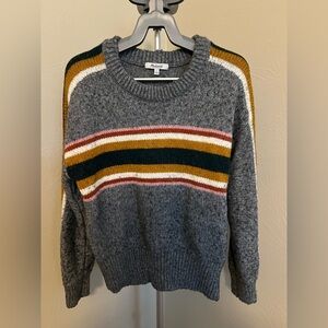 Gray Striped Women's Sweater